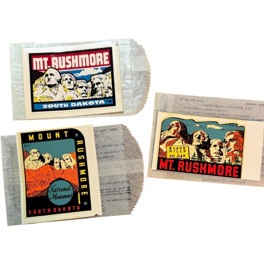 Vintage 1970s Mt Rushmore Window‎ Decals Lot Black Hills South Dakota NOS 3